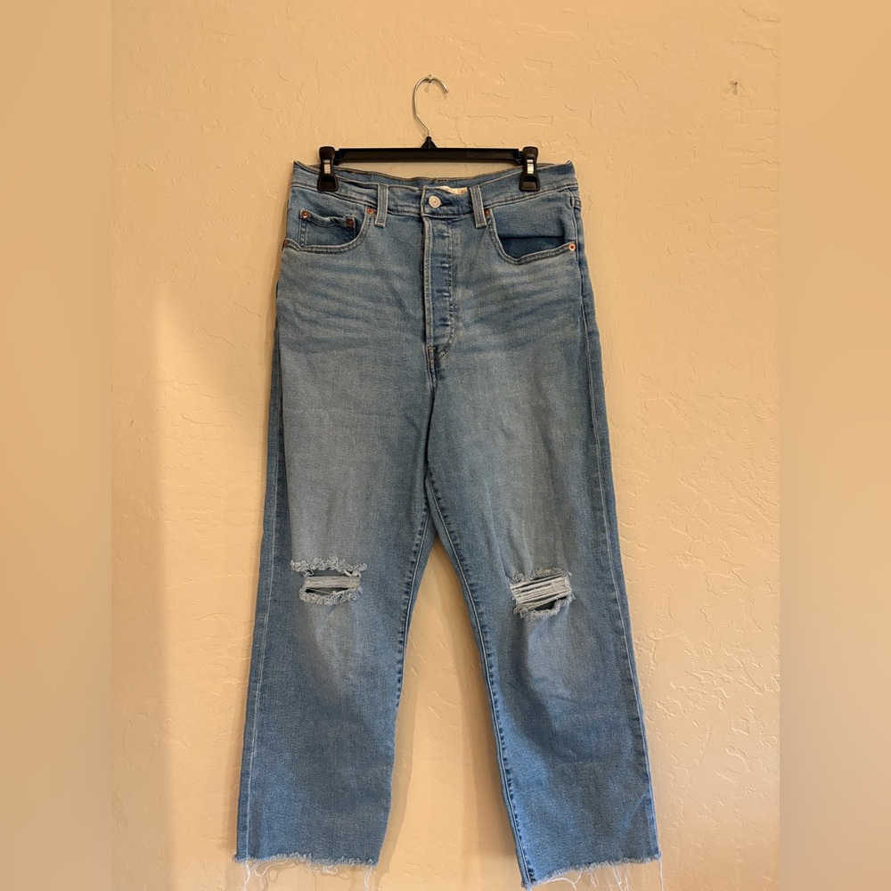 Levi's Blue W30 L27 Ribcage Straight Ankle Jean